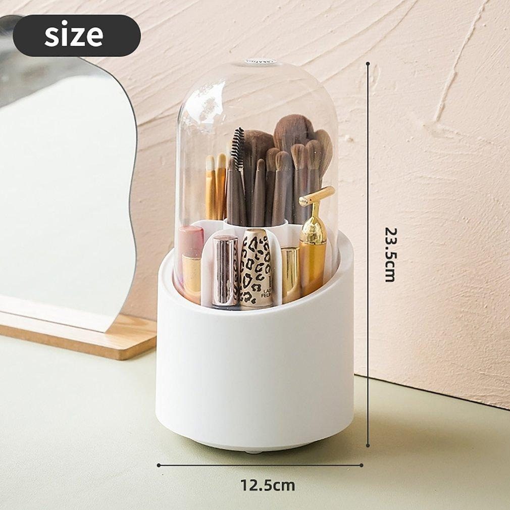 360° Rotating Makeup Brush Storage Box | Desktop Cosmetic Organizer for Brushes, Lipsticks, Eyebrow Pencils & Beauty Tools preview 3