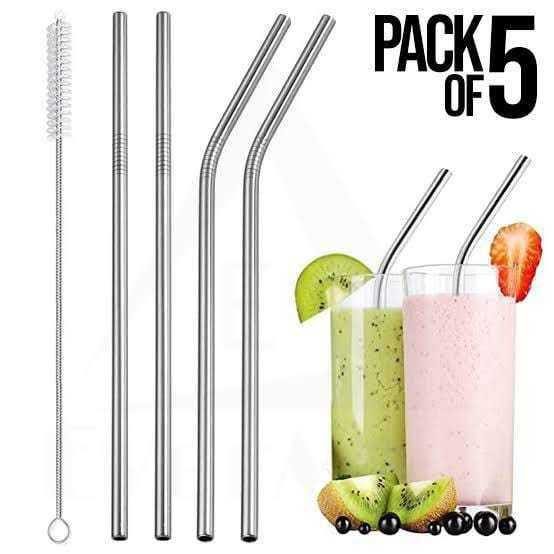 5 PCs Steel Straws