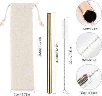 5 PCs Steel Straws preview 2