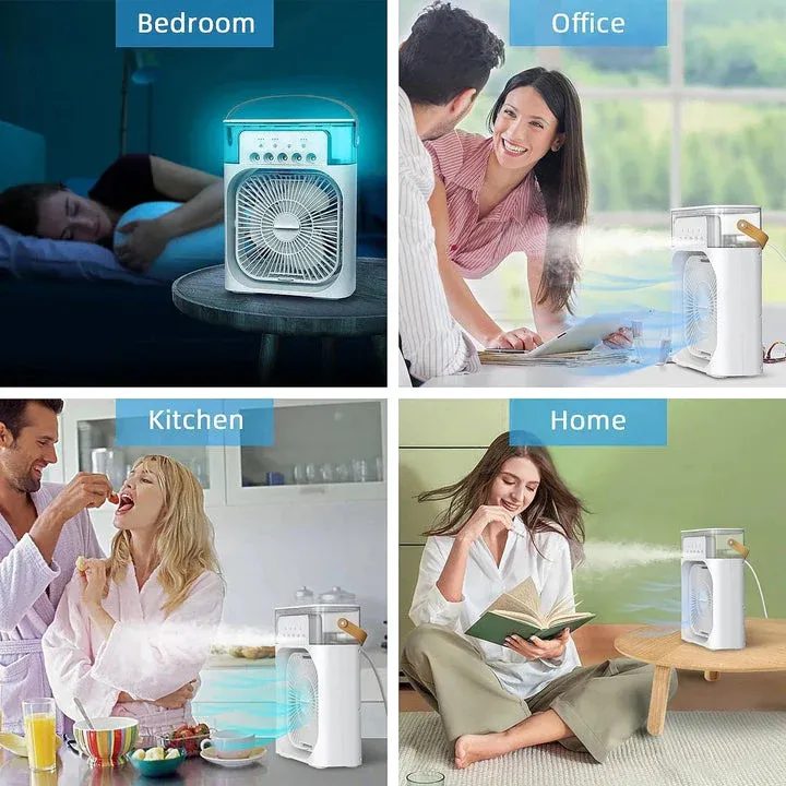 9-Inch Desktop Water Mist Fan – Portable Humidifier Air Cooler with 5-Hole Spray, 3 Speed Modes, and LED Night Light (Not Rechargeable) preview 2