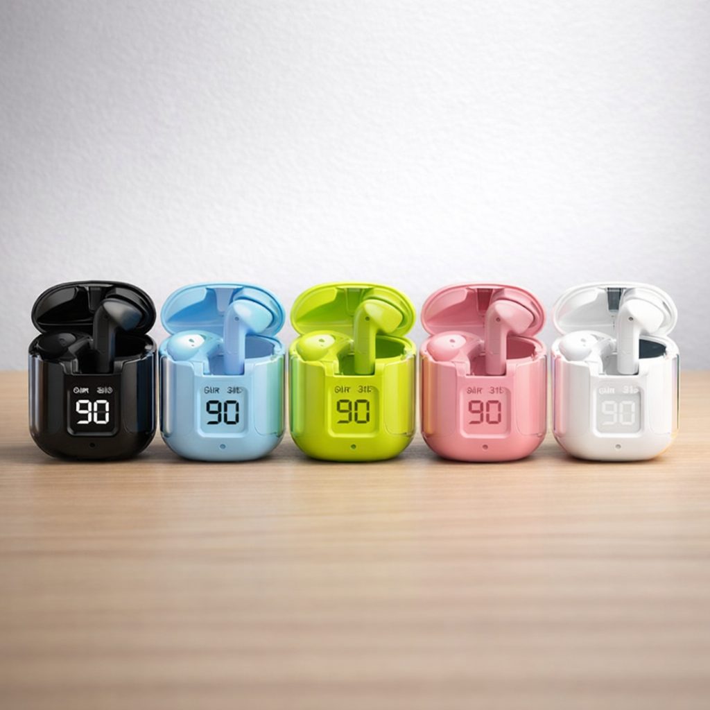Air31 TWS Wireless Earbuds – Crystal Clear Transparent Shell Earphones with LED Digital Power Display and Bluetooth V5.3 - Random Color preview 3