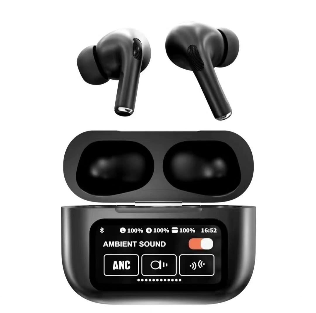 AirPods X Digital Touch Screen Wireless Earbuds – Black Edition | Smart Display Charging Case | Bluetooth Earphones | Touch Control preview 4