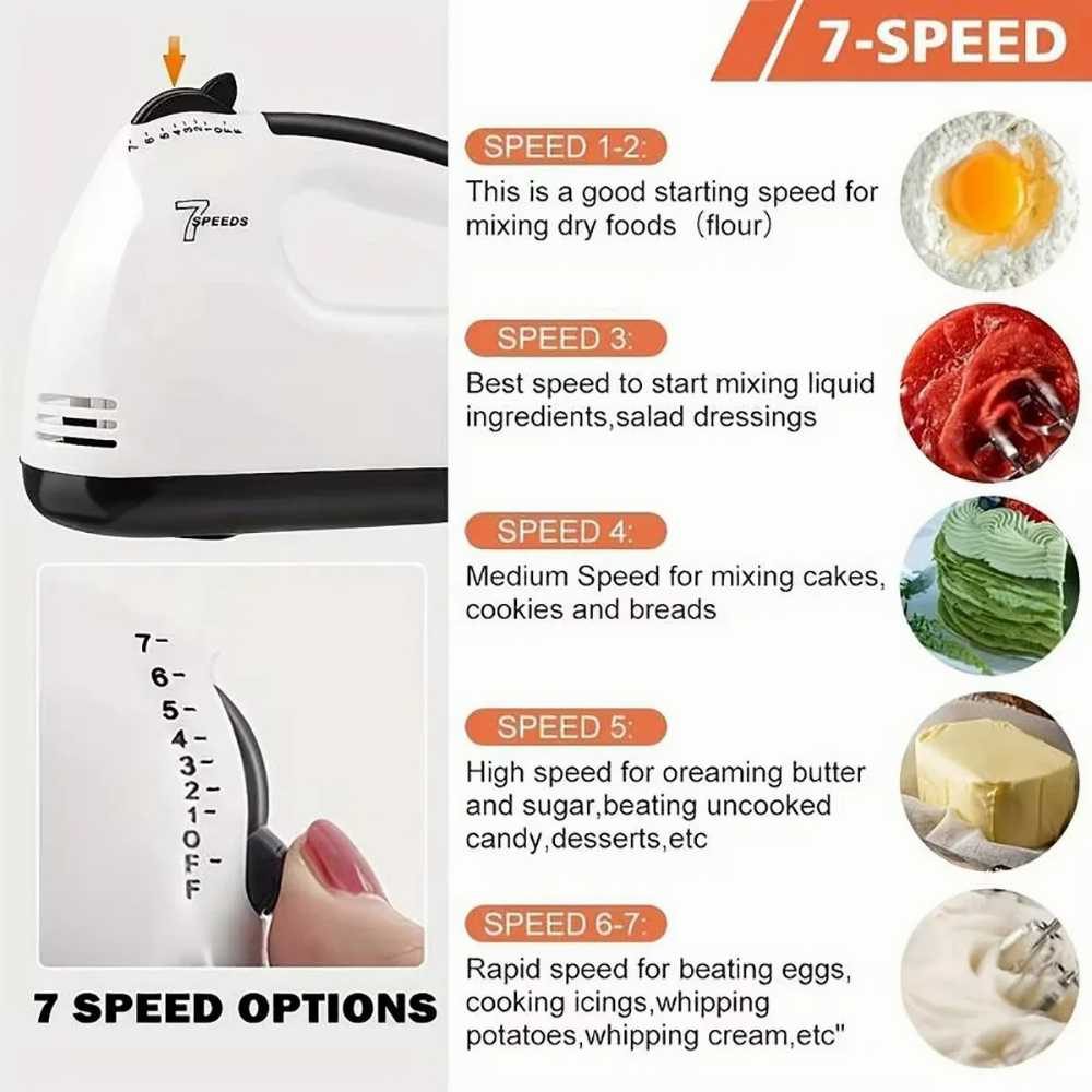 Handheld Electric Egg Beater Mini Automatic Mixer for Egg White And Cream with EU/US Plug Household Kitchen Tool preview 4