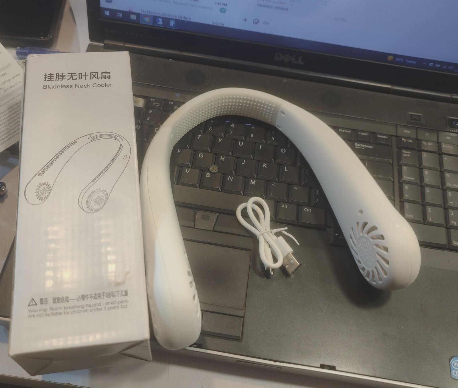 Portable Bladeless Neck Cooler – Hands-Free 360° Airflow USB Rechargeable Neck Fan for Indoor & Outdoor Use ~ 1200 mAh preview 2