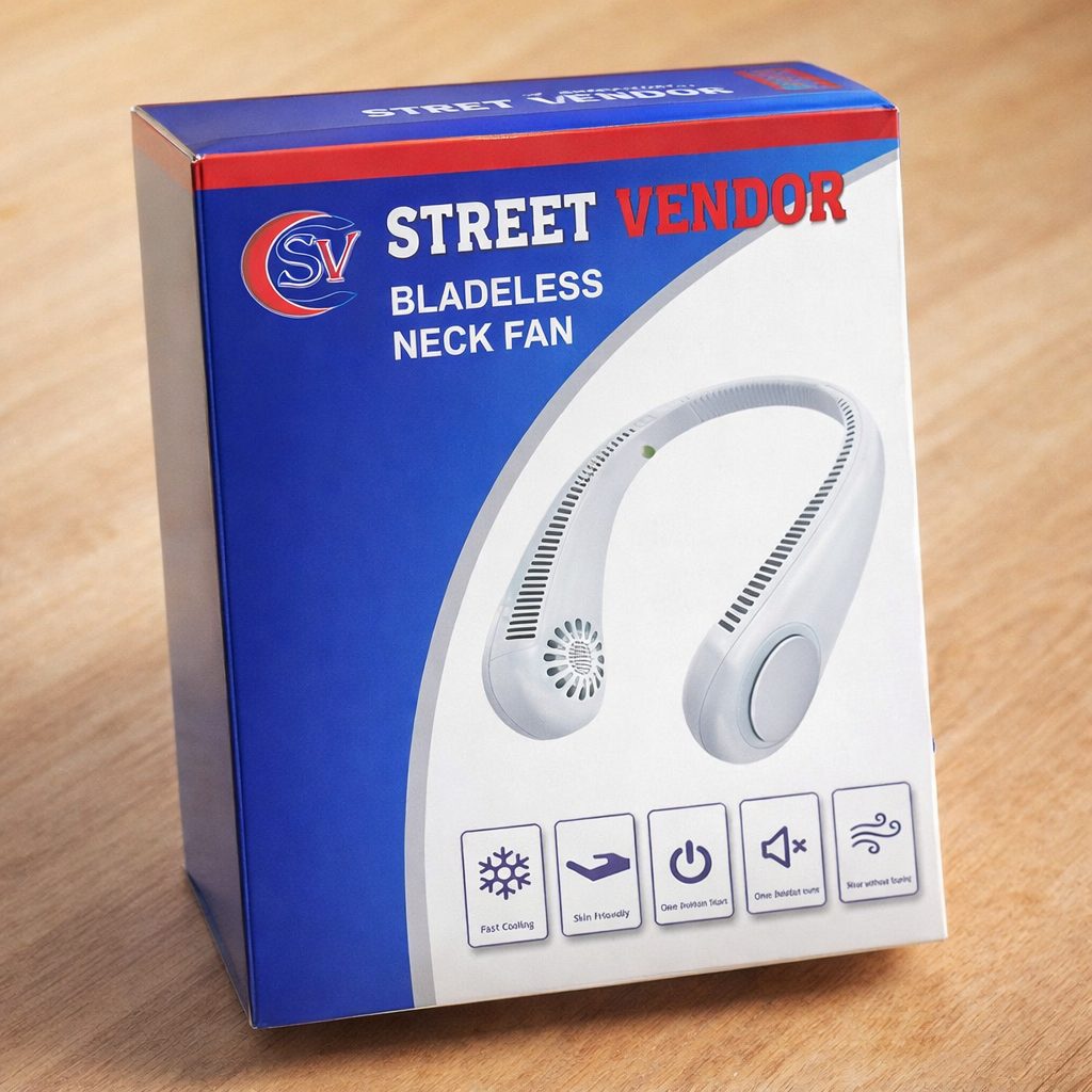 STREET VENDOR Premium Silicone Variant Bladeless Neck Fan – Ultra-Soft Wearable Personal Air Cooler & Purifier preview 2