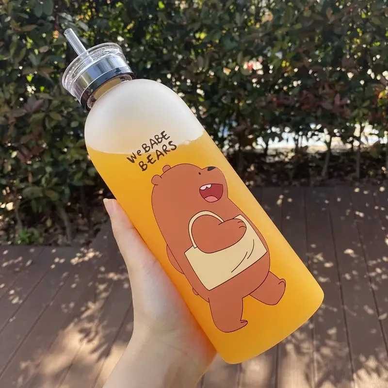 Plastic Straw Cup Cute Summer Water Bottle High Aesthetic Value Big Fat Cup Household Goods Water Pot preview 2